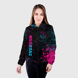 Куртка с капюшоном женская Everton - neon gradient вертикально, цвет: 3D-черный — фото 2