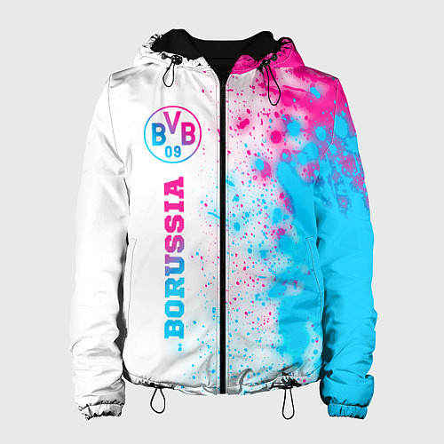 Женская куртка Borussia neon gradient style по-вертикали / 3D-Черный – фото 1