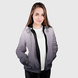 Куртка с капюшоном женская Бледный серо-пурпурный градиент, цвет: 3D-черный — фото 2