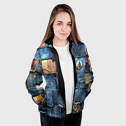 Куртка с капюшоном женская Значок архитектора на джинсах, цвет: 3D-черный — фото 2
