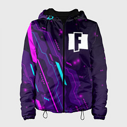 Куртка с капюшоном женская Fortnite neon gaming, цвет: 3D-черный