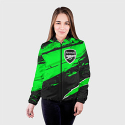 Куртка с капюшоном женская Arsenal sport green, цвет: 3D-черный — фото 2