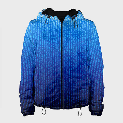 Женская куртка Сине-голубой в вертикальную полоску / 3D-Черный – фото 1