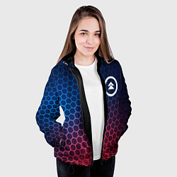 Куртка с капюшоном женская Ghost of Tsushima неоновые соты, цвет: 3D-черный — фото 2
