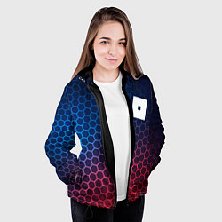 Куртка с капюшоном женская Roblox неоновые соты, цвет: 3D-черный — фото 2