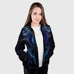 Куртка с капюшоном женская Магическая синяя абстракция, цвет: 3D-черный — фото 2