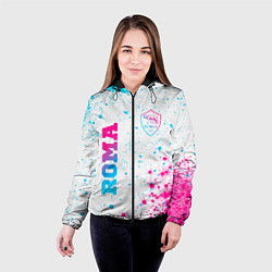 Куртка с капюшоном женская Roma neon gradient style вертикально, цвет: 3D-черный — фото 2