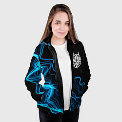 Куртка с капюшоном женская Disturbed sound wave, цвет: 3D-черный — фото 2
