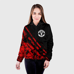 Куртка с капюшоном женская Manchester United sport grunge, цвет: 3D-черный — фото 2