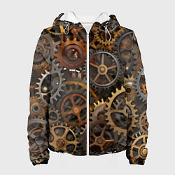 Женская куртка Стимпанк ржавые шестеренки текстура