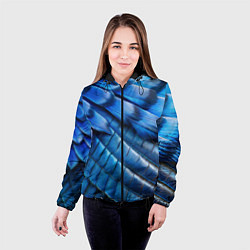 Куртка с капюшоном женская Перья птицы сойка, цвет: 3D-черный — фото 2