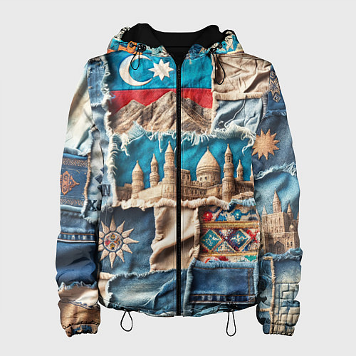 Женская куртка Пэчворк джинсы в Азербайджане / 3D-Черный – фото 1