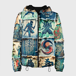 Женская куртка Самураи на пэчворк дениме