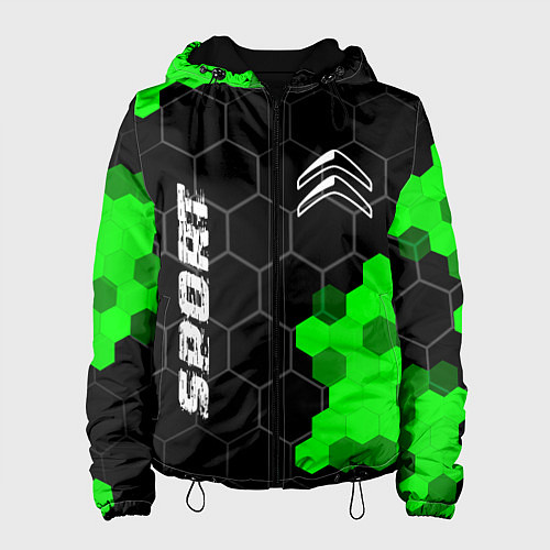 Женская куртка Citroen green sport hexagon / 3D-Черный – фото 1