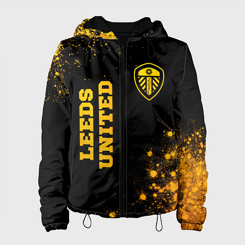 Женская куртка Leeds United - gold gradient вертикально / 3D-Черный – фото 1