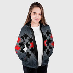Куртка с капюшоном женская Этно серый, цвет: 3D-черный — фото 2