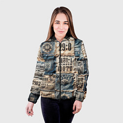 Куртка с капюшоном женская Пэчворк Tokyo and US, цвет: 3D-черный — фото 2