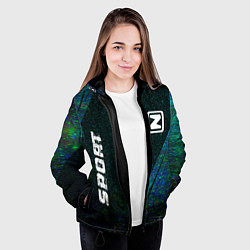 Куртка с капюшоном женская Zotye sport glitch blue, цвет: 3D-черный — фото 2
