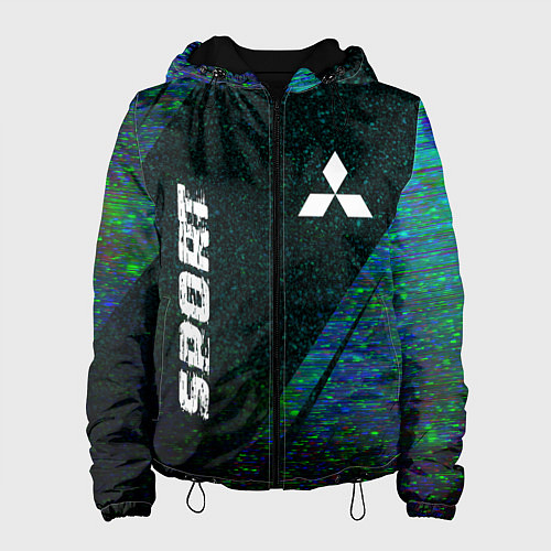 Женская куртка Mitsubishi sport glitch blue / 3D-Черный – фото 1