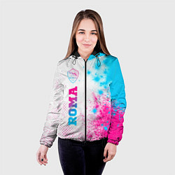 Куртка с капюшоном женская Roma neon gradient style по-вертикали, цвет: 3D-черный — фото 2