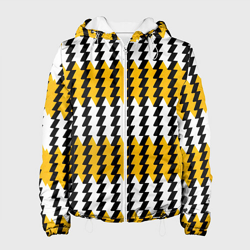 Женская куртка Вертикальные жёлто-белые полосы / 3D-Белый – фото 1