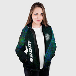 Куртка с капюшоном женская Chrysler sport glitch blue, цвет: 3D-черный — фото 2