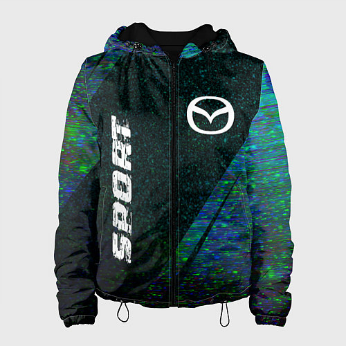 Женская куртка Mazda sport glitch blue / 3D-Черный – фото 1