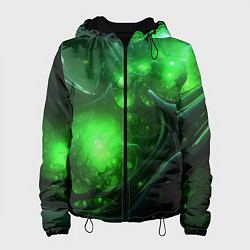 Женская куртка Зеленая кислотная яркая неоновая абстракция