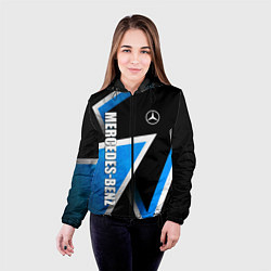 Куртка с капюшоном женская Mercedes - blue metal, цвет: 3D-черный — фото 2