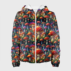 Женская куртка Красные мухоморы в лесу паттерн