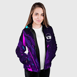 Куртка с капюшоном женская Mass Effect neon gaming, цвет: 3D-черный — фото 2