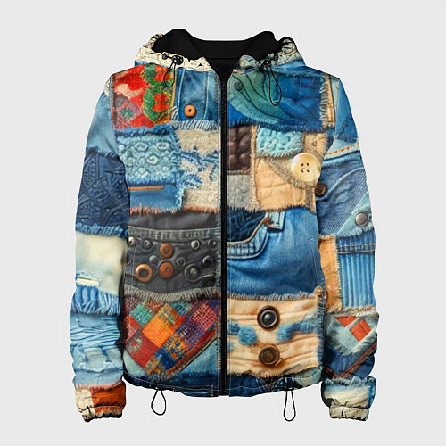 Женская куртка Vanguard denim patchwork - ai art / 3D-Черный – фото 1