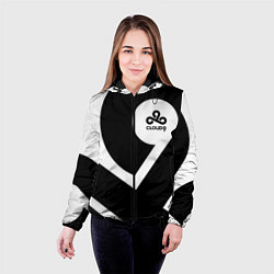 Куртка с капюшоном женская Cloud9 - black and white, цвет: 3D-черный — фото 2