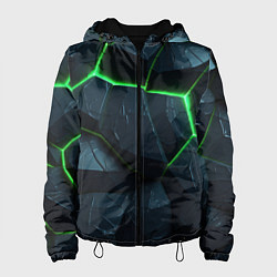 Женская куртка Abstract dark green geometry style