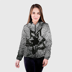 Куртка с капюшоном женская Грязное разбитое стекло в пятнах, цвет: 3D-черный — фото 2