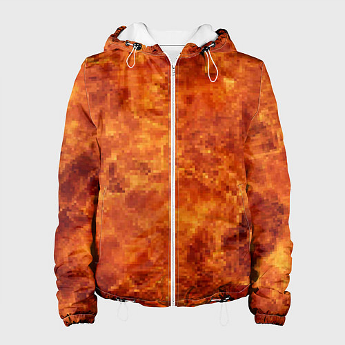 Женская куртка Пламя 8бит текстура / 3D-Белый – фото 1