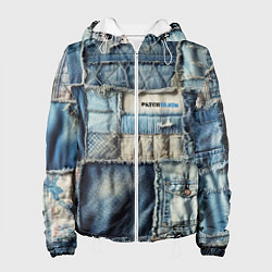 Куртка с капюшоном женская Patchwork denim - vogue, цвет: 3D-белый