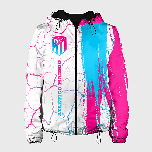 Женская куртка Atletico Madrid neon gradient style по-вертикали / 3D-Черный – фото 1