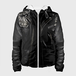 Куртка с капюшоном женская Косуха терминатора чёрная, цвет: 3D-белый
