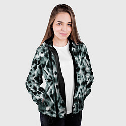 Куртка с капюшоном женская Тай дай зелёный, цвет: 3D-черный — фото 2