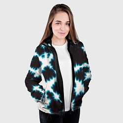 Куртка с капюшоном женская Тёмно синий тай дай, цвет: 3D-черный — фото 2