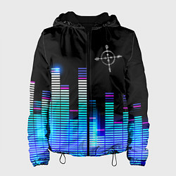 Куртка с капюшоном женская Megadeth эквалайзер, цвет: 3D-черный