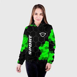 Куртка с капюшоном женская Genesis green sport hexagon, цвет: 3D-черный — фото 2