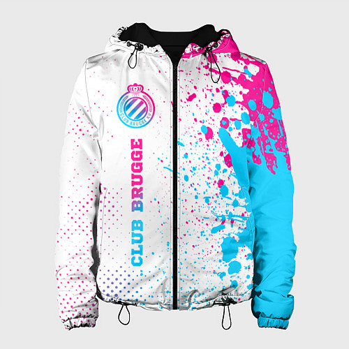 Женская куртка Club Brugge neon gradient style по-вертикали / 3D-Черный – фото 1