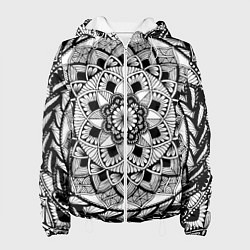 Женская куртка Мандала зенарт чёрно-белая