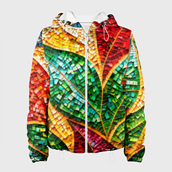 Женская куртка Яркая мозаика с разноцветным абстрактным узором и