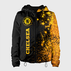 Куртка с капюшоном женская Chelsea - gold gradient по-вертикали, цвет: 3D-черный