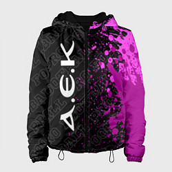 Куртка с капюшоном женская AEK Athens pro football по-вертикали, цвет: 3D-черный