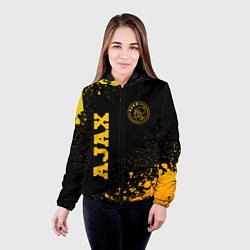 Куртка с капюшоном женская Ajax - gold gradient вертикально, цвет: 3D-черный — фото 2