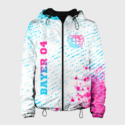 Куртка с капюшоном женская Bayer 04 neon gradient style вертикально, цвет: 3D-черный
